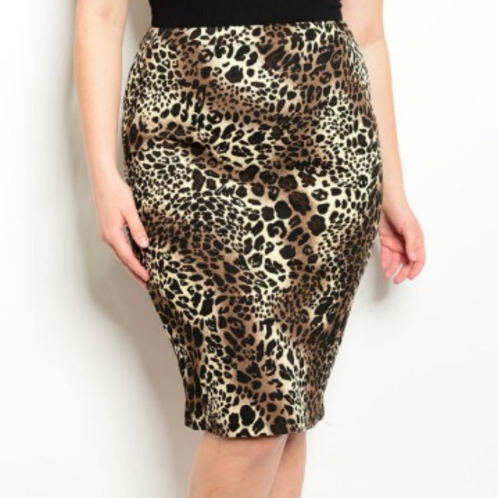 Leopard Print Pencil Skirt